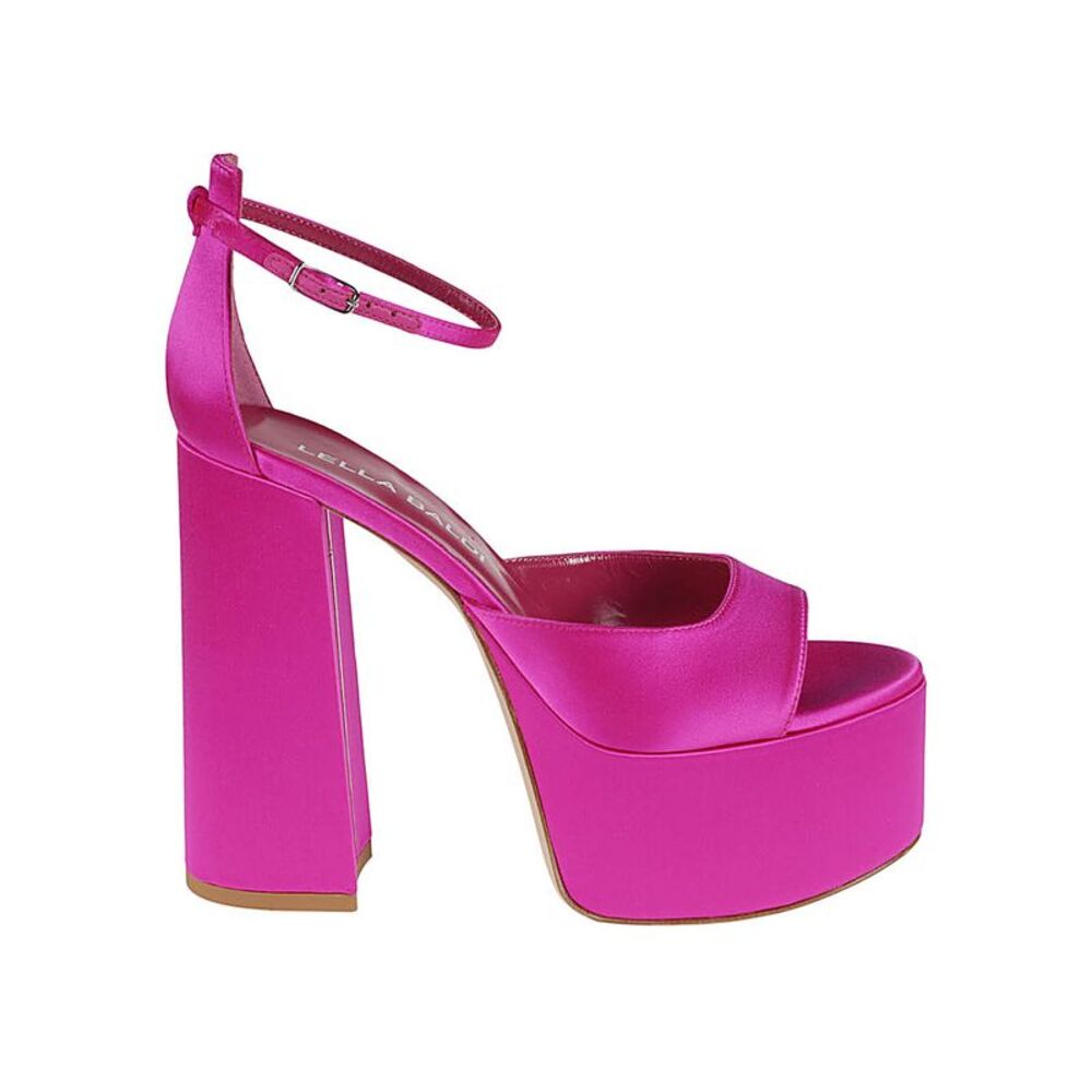 Lella Baldi Women's Fuchsia Satin Platform Sandals